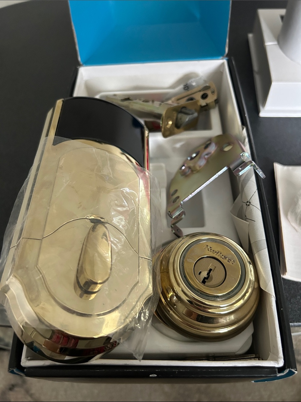 Kwikset  Brass Finish Electronic Deadbolt Lock - Keyed Entry